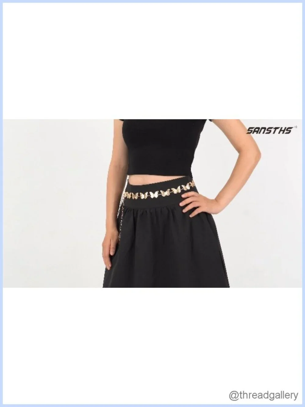 Metal Butterfly Chain Belt Adjustable Waist Chain for Dresses Jeans